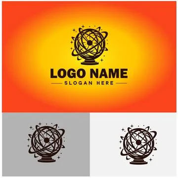 Globe icon logo earth planet vector art graphics for business brand icon glo Stock Illustration