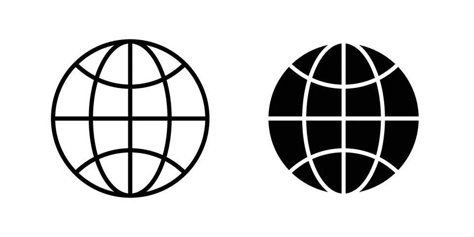 Globe icon modern style vectors set Stock Illustration