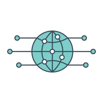 Globe icon with neural network inside Stock-Illustration