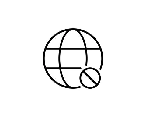 Globe icon. no internet connection icon. web icon flat vector illustration. E Ilustración de archivo
