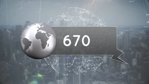Globe icon with numbers Stock Footage 107685679