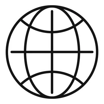 Globe icon outline vector. Computer window Stock Illustration