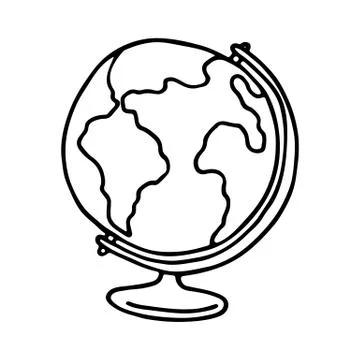 Globe icon. Outlined Stock Illustration