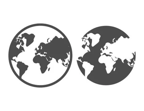 Globe icon. Planet Earth isolated on white background. Vector illustration. Stock Illustration