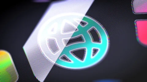 The globe icon on the Screen. 4K Resolution. Encoder Prores 4444. Looping. Video stock 86129097