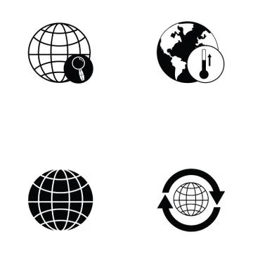 Globe icon set Stock Illustration