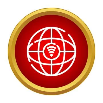 Globe icon sharing global internet wireless network connectivity Stock Illustration