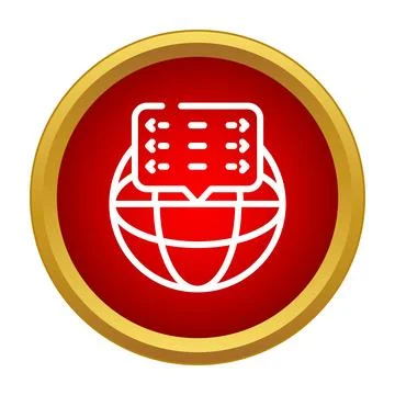 Globe icon showing global language translation communication Stock Illustration