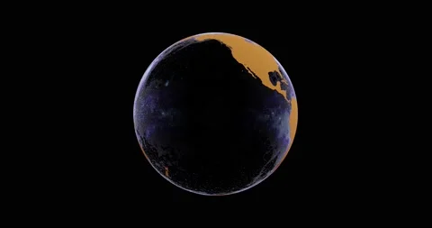 Globe icon with smooth shadows and white map of the continents of the world Vidéo 162734108
