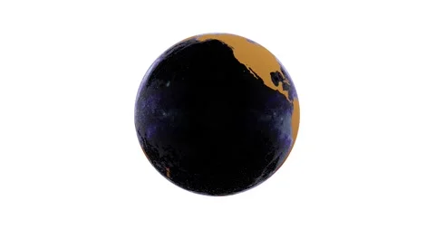 Globe icon with smooth shadows and white map of the continents of the world Video stock 162951258