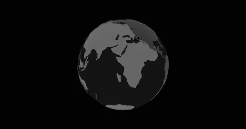 Globe icon with smooth shadows and white map of the continents of the world Stock Footage 162951582