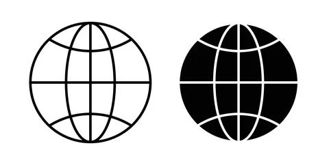 Globe icon. Style is flat and line symbol Stock Illustration
