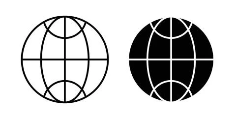 Globe icon symbol. Vector illustration pack in black color. 스톡 일러스트