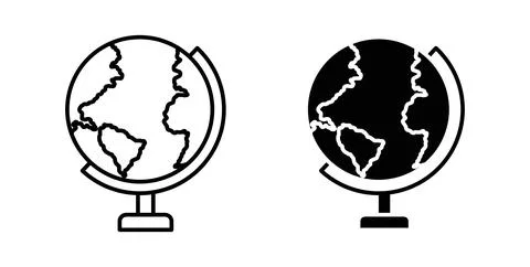 Globe icon symbol. Vector illustration pack in black color. 스톡 일러스트
