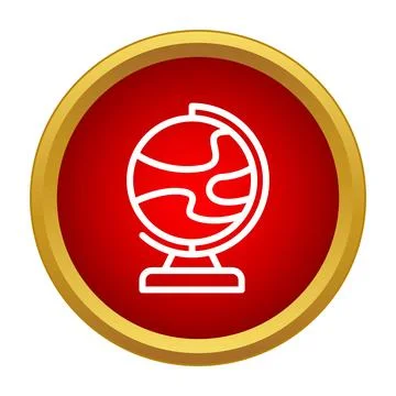 Globe icon symbolizing earth world geography global education Stock Illustration