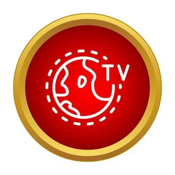 Globe icon symbolizing global television broadcasting and news Stock Illustration