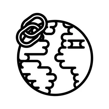 Globe icon symbolizing worldwide connection, global communication Stock Illustration