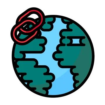 Globe icon symbolizing worldwide connection, global communication Stock Illustration