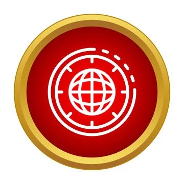 Globe icon target global navigation button Stock Illustration