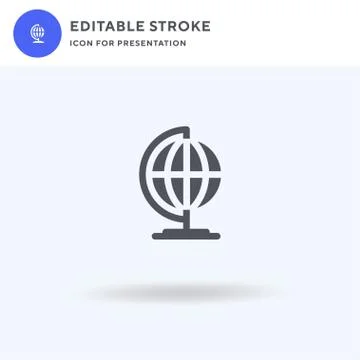 Globe icon vector, filled flat sign, solid pictogram isolated on white, logo Stock Illustration