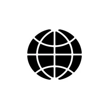 The globe icon. vector illustration black on white background Stock Illustration