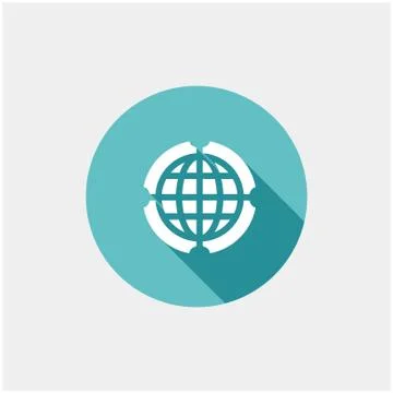 Globe icon vector illustration. flat design style Stock Illustration