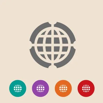 Globe Icon vector illustration. Flat design style Stock Illustration