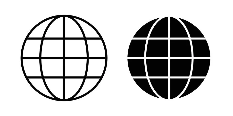 Globe icon vector, illustration icon set 库存插图
