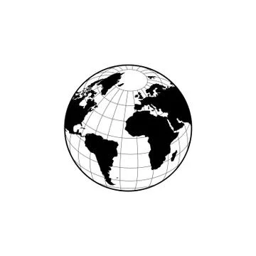 Globe icon with vector map. vector illustration イラスト素材