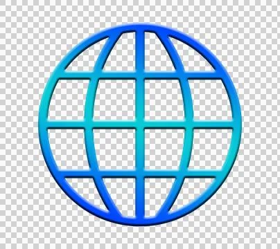 Globe icon on white background. Computer generated 3D photo rendering. Stock Illustration