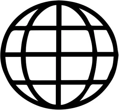 A globe icon on white background Stock Illustration