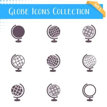 Globe icons collection Stock-Illustration