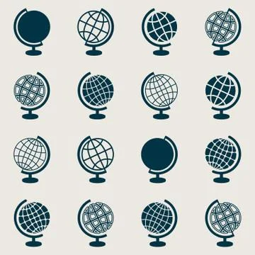 Globe icons Illustrazione stock