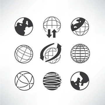 Globe icons Stock Illustration