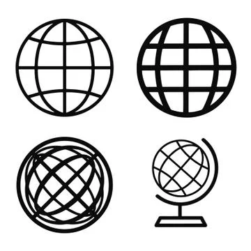 Globe icons set Stock Illustration
