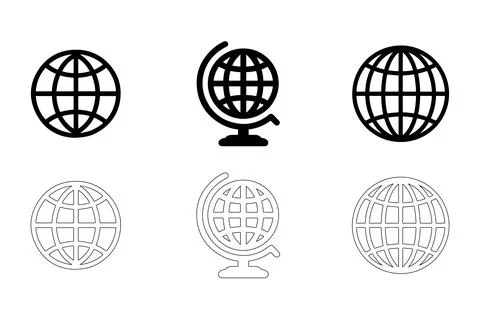 Globe icons set Stock Illustration