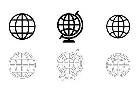 Globe icons set Stock Illustration