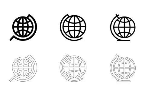 Globe icons set Stock Illustration