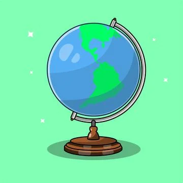 Globe illustration for educational materials and travel concepts Vector Stock Illustration