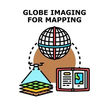 Globe imaging for mapping and geospatial data Illustrazione stock