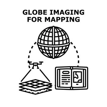 Globe imaging for mapping and geospatial data イラスト素材