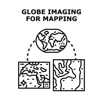 Globe imaging for mapping, cartography and navigation Stock Illustration