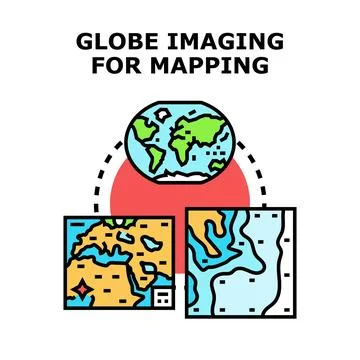 Globe imaging for mapping, cartography and navigation Stock Illustration