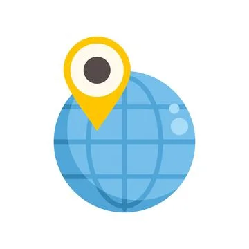 Globe indicating worldwide location with map pin icon Illustrazione stock