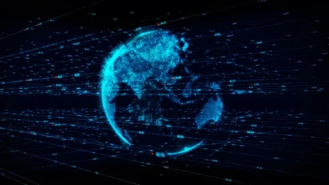 Globe. Information field. Computer background. Vídeo Stock 89790677