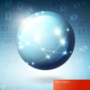 Globe information network concept illustration, vector, eps10. Illustrazione stock