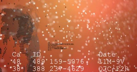 Globe initiating particles drifting, arcs converging ID lines updating, showing 库存插图