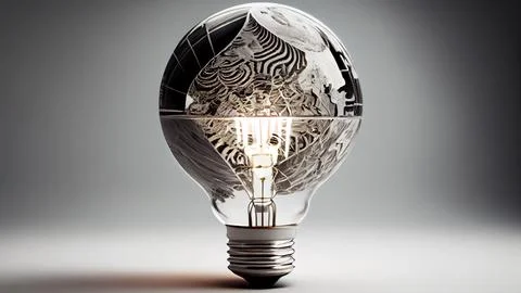 Globe inside light bulb. Elements of this image are furnished by NASA Stock Illustration