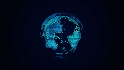 Globe integrated with artificial intelligence, technology connects data Stock Footage 343809881
