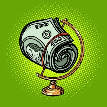Globe international a bundle of hundred-dollar bills Stock Illustration